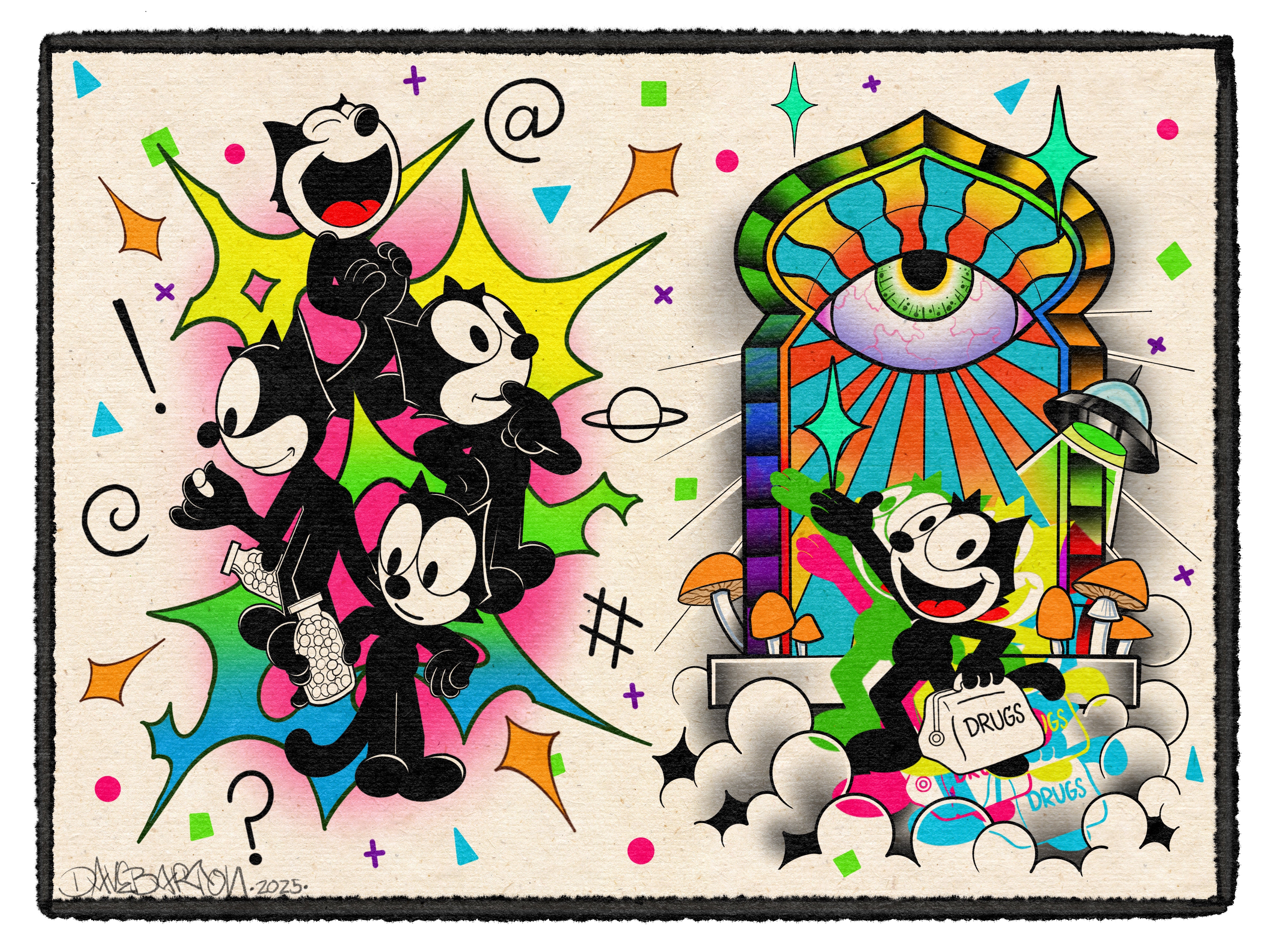 Experimental Felix Print – Dave Barton Tattoos & Fine Art