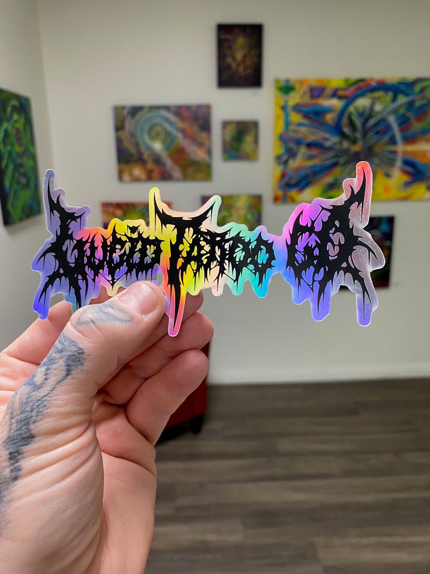 LTC Black-Metal Holographic Sticker