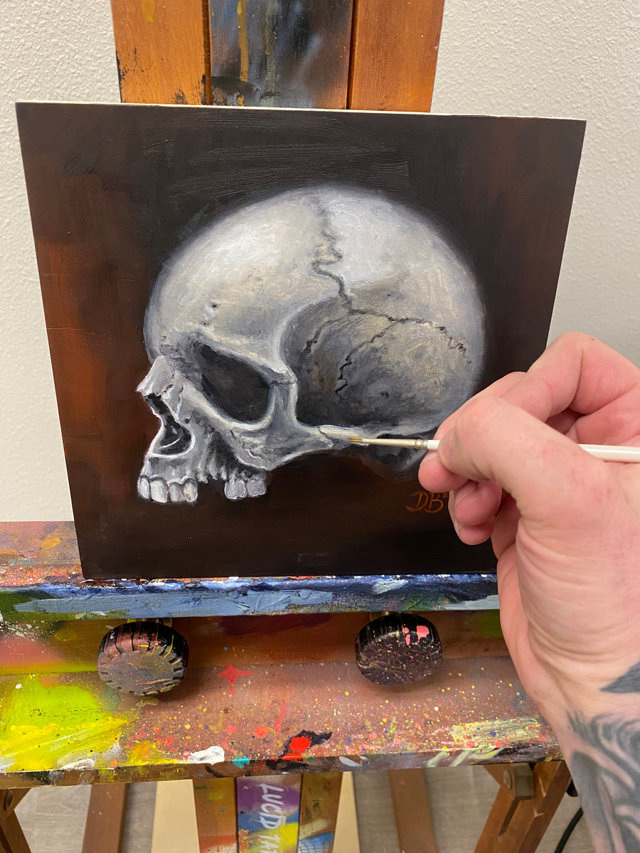 Original outlet oil PaintingSkull