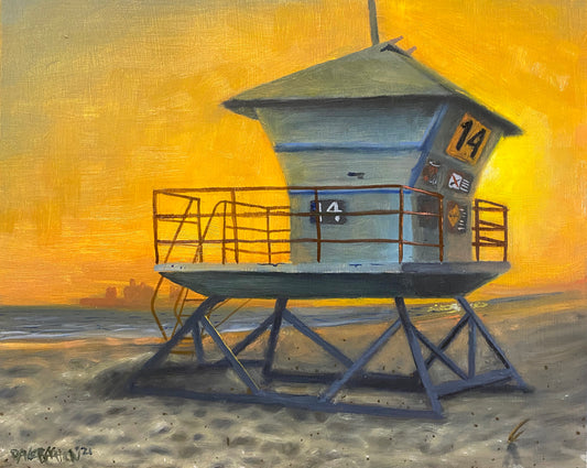 Malibu Beach Lifeguard Tower - Original Painting