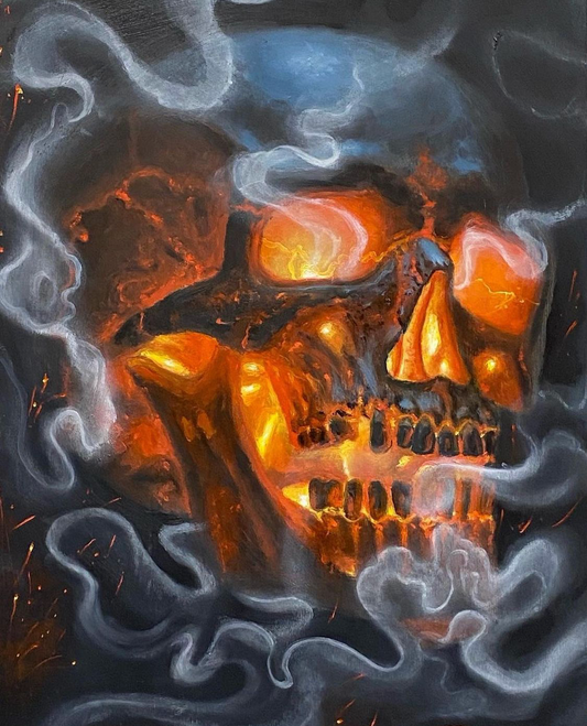 Smoldering Skull - Original Painting